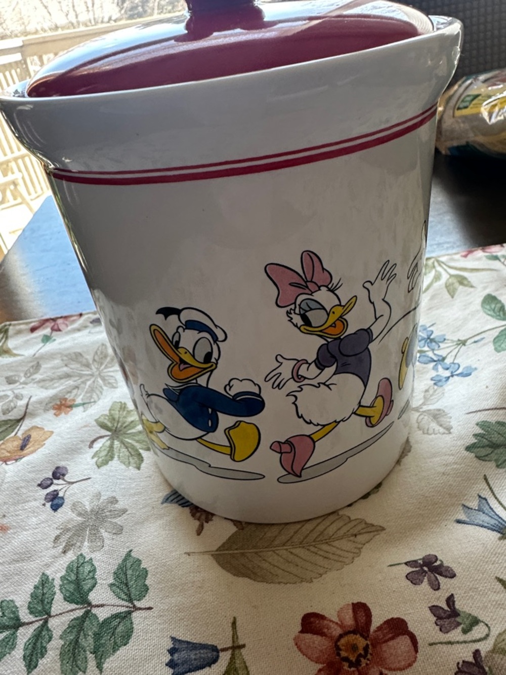 Mickey Mouse Ceramic Cookie Jar/Canister with Red Lid - Picture 4 of 9